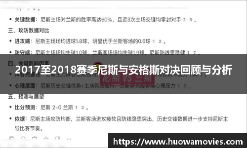 2017至2018赛季尼斯与安格斯对决回顾与分析